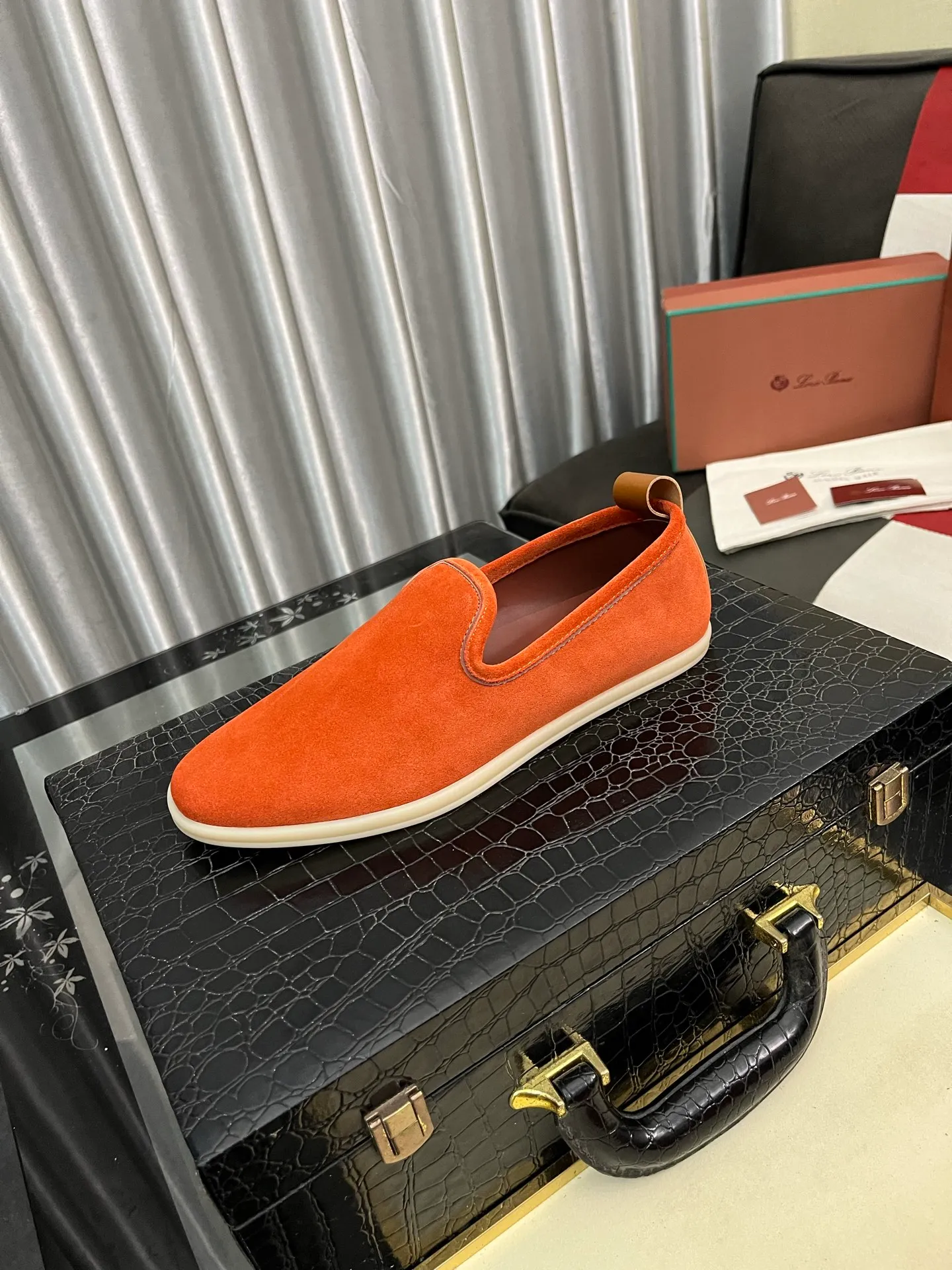 Men's men's shoes 💰420⌚️⌚️Loro*Piana pure original 2023 soft and comfortable LP deerskin flat casual star same style slip-on Loft men's shoes size 38-44